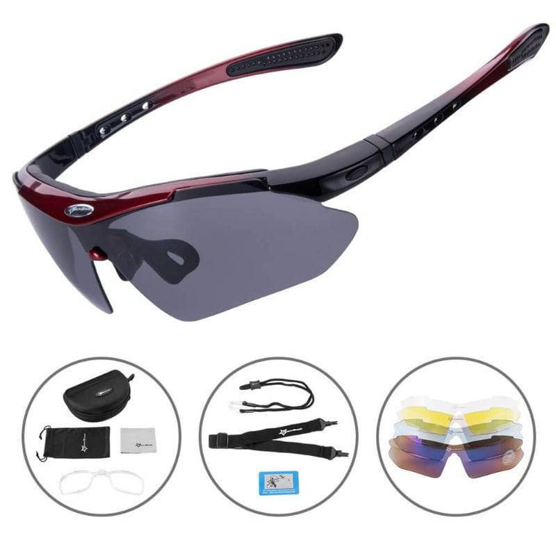 Polarisierte Fahrradbrille mit 5 Wechselgläsern