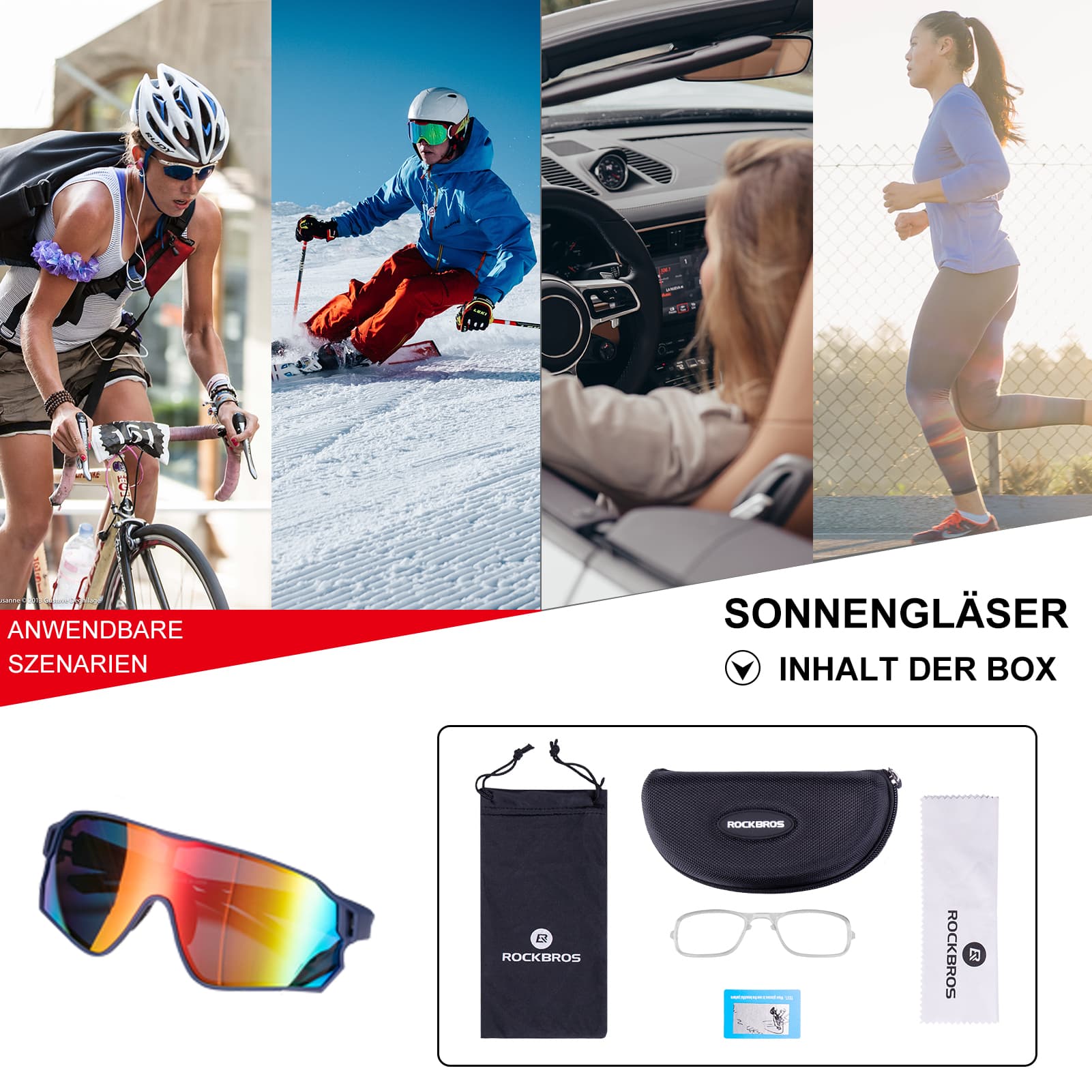 Polarisierte Sportbrille für Radfahrer (UV-Schutz)