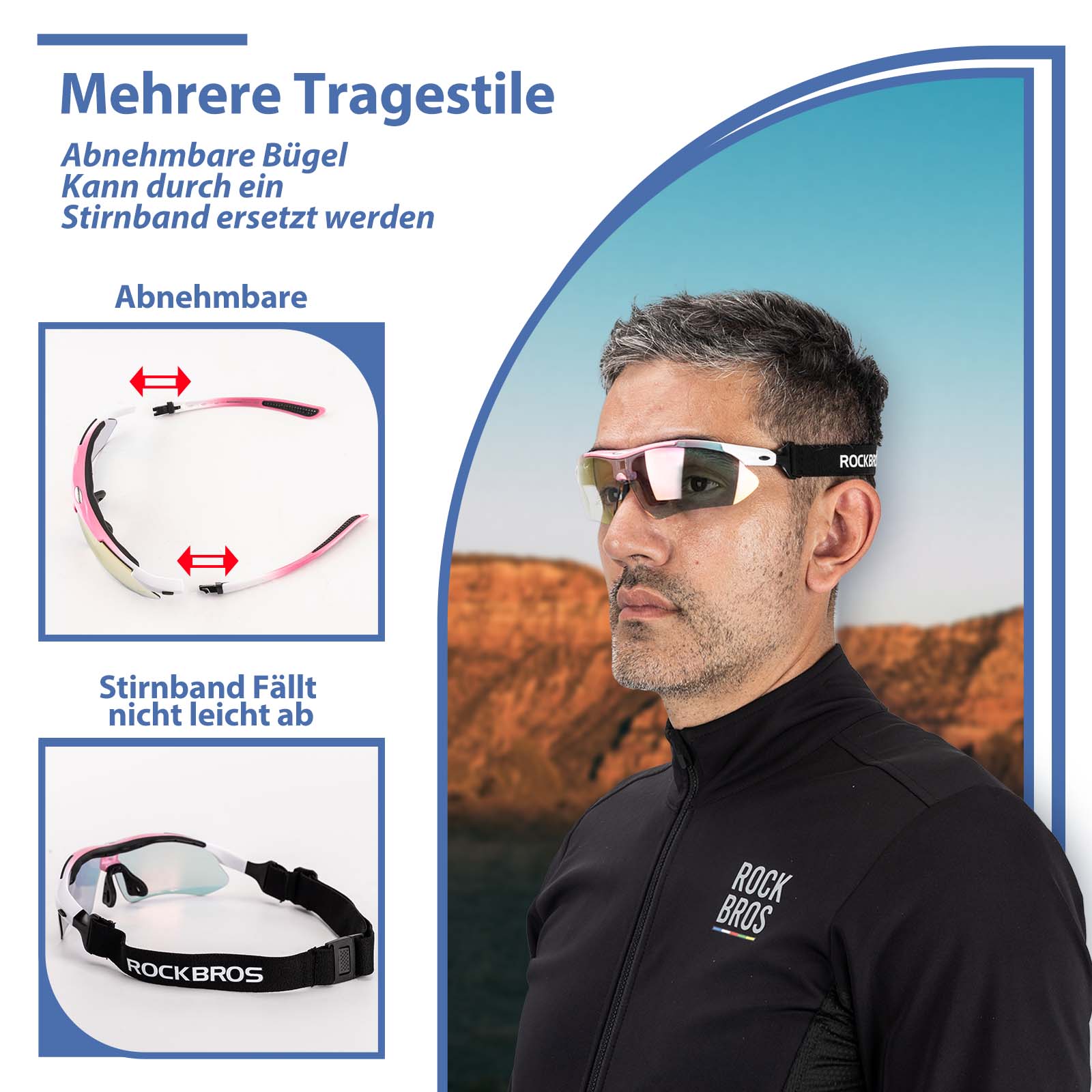 Adaptive Selbsttönende Sportsonnenbrille (UV400)
