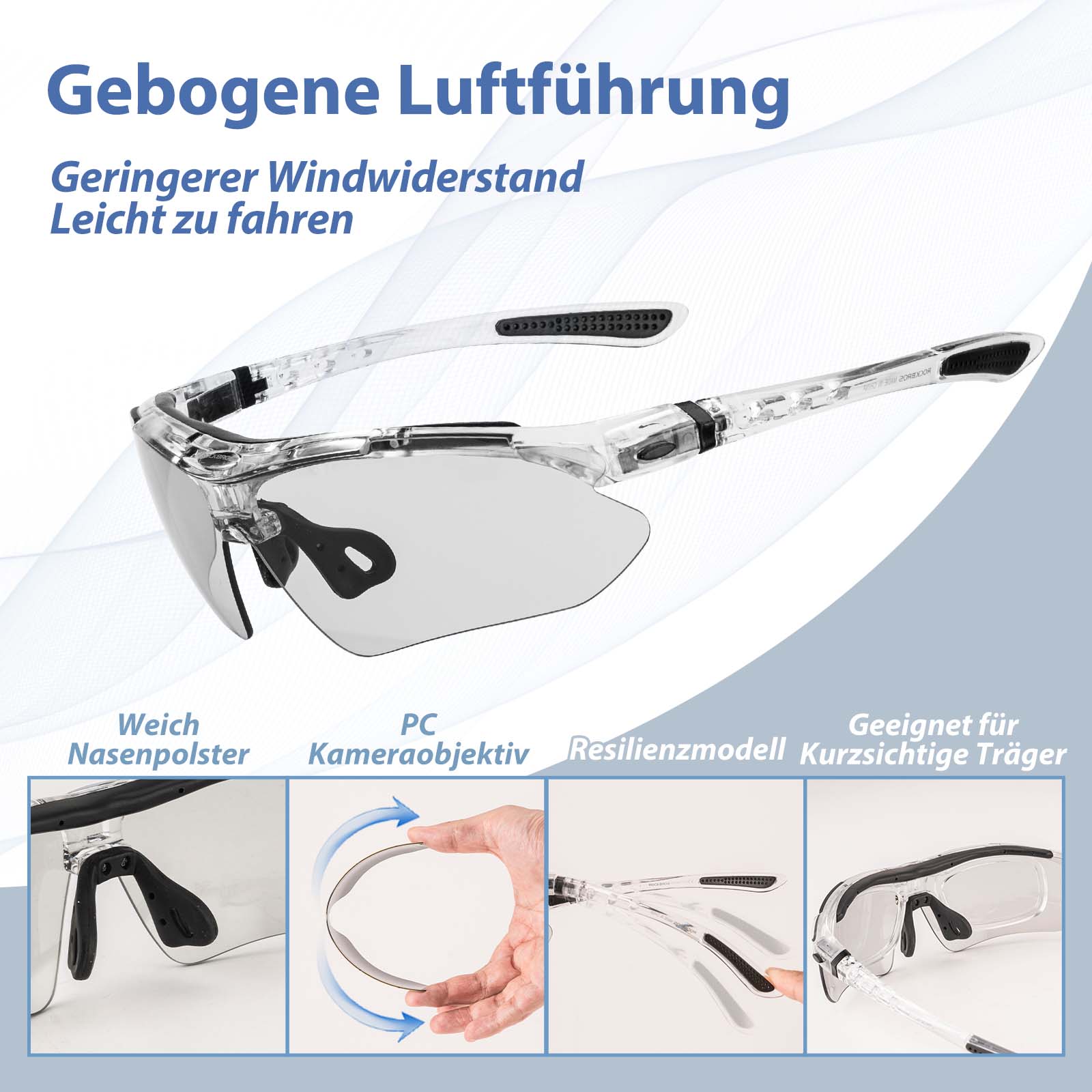Adaptive Selbsttönende Sportsonnenbrille (UV400)