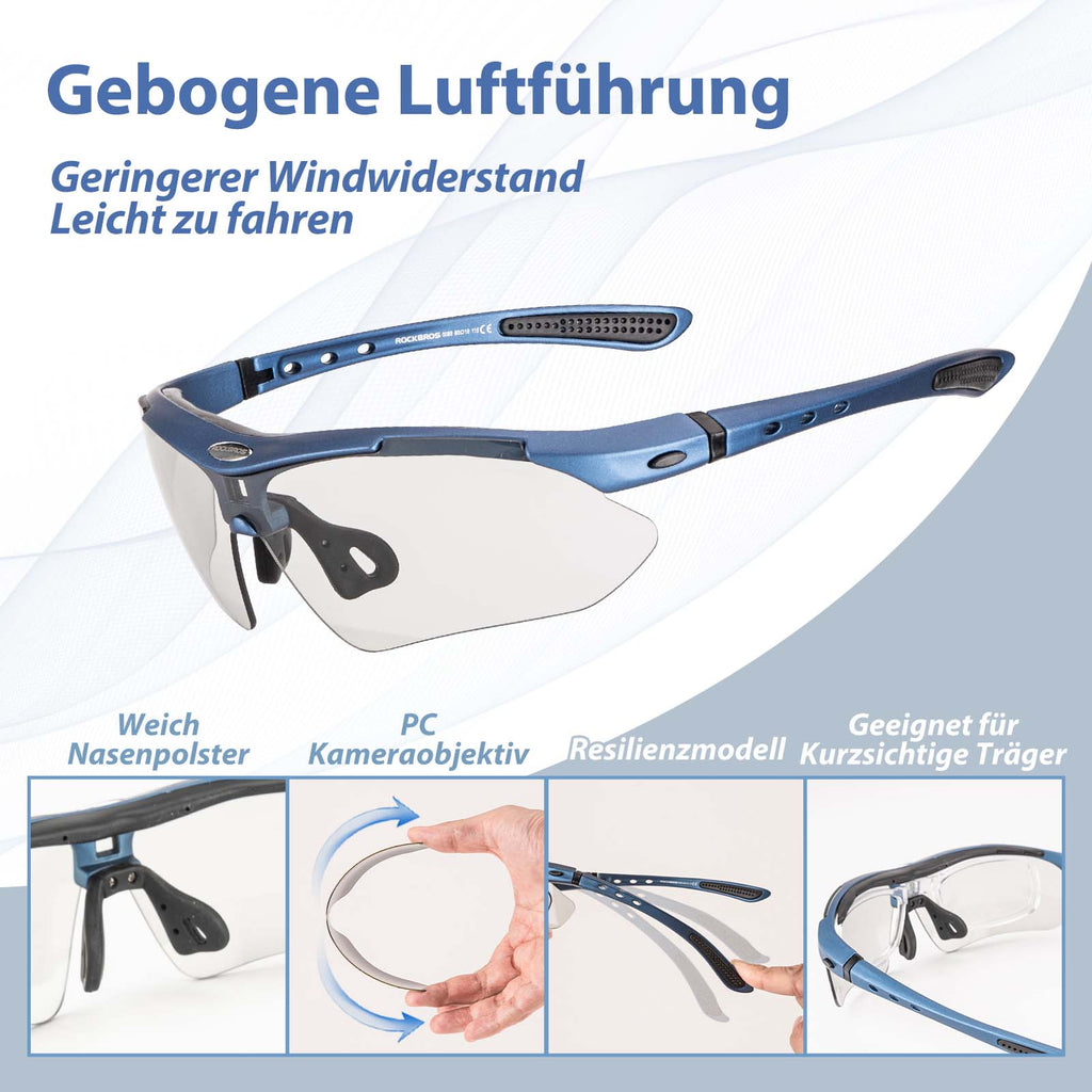 Adaptive Selbsttönende Sportsonnenbrille (UV400)