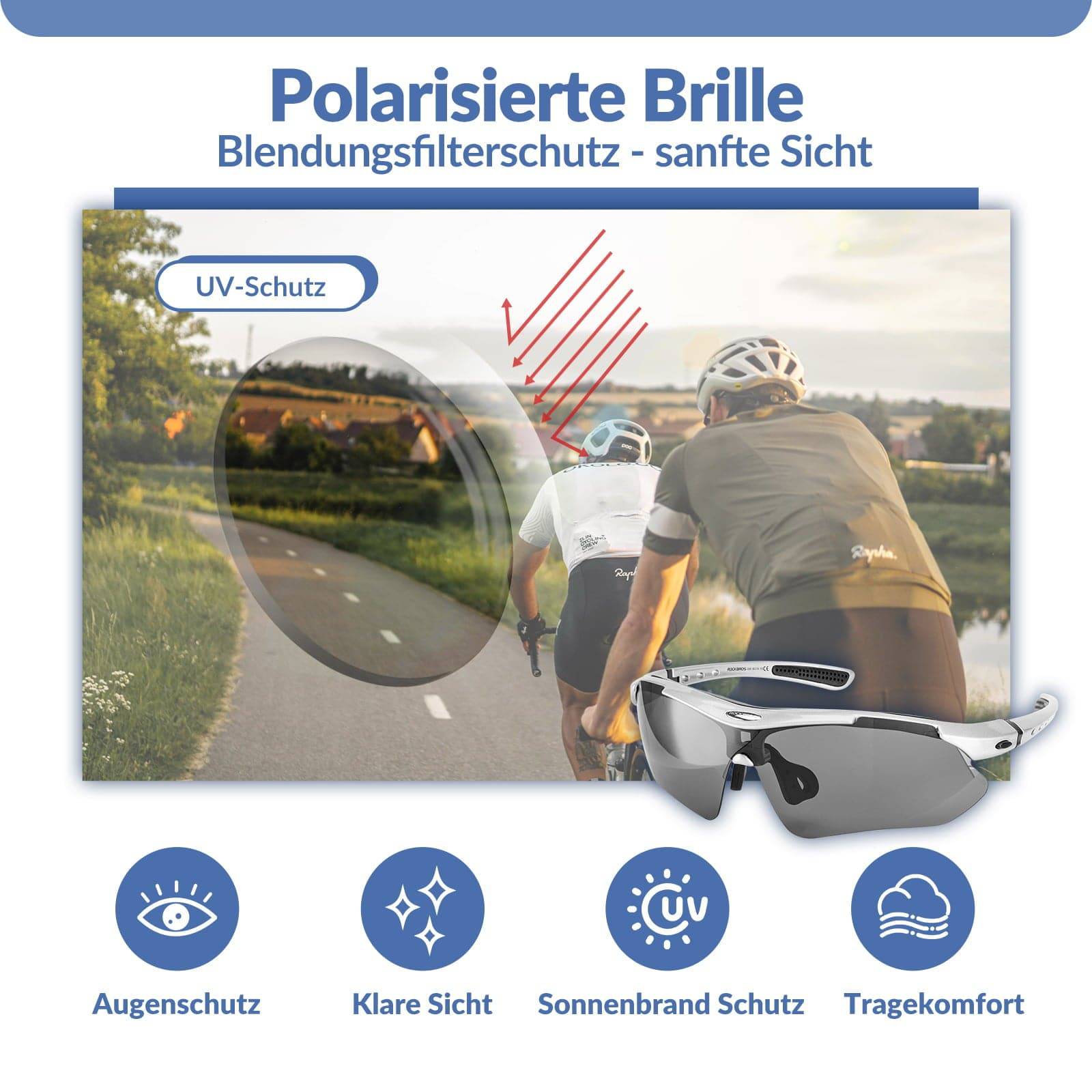 Adaptive Selbsttönende Sportsonnenbrille (UV400)