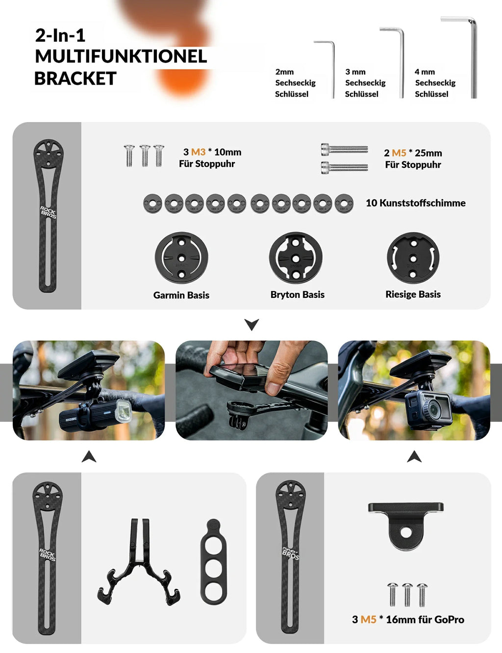 Fahrradcomputer Halterung Lenkerhalterung für Garmin/Bryton/Giant