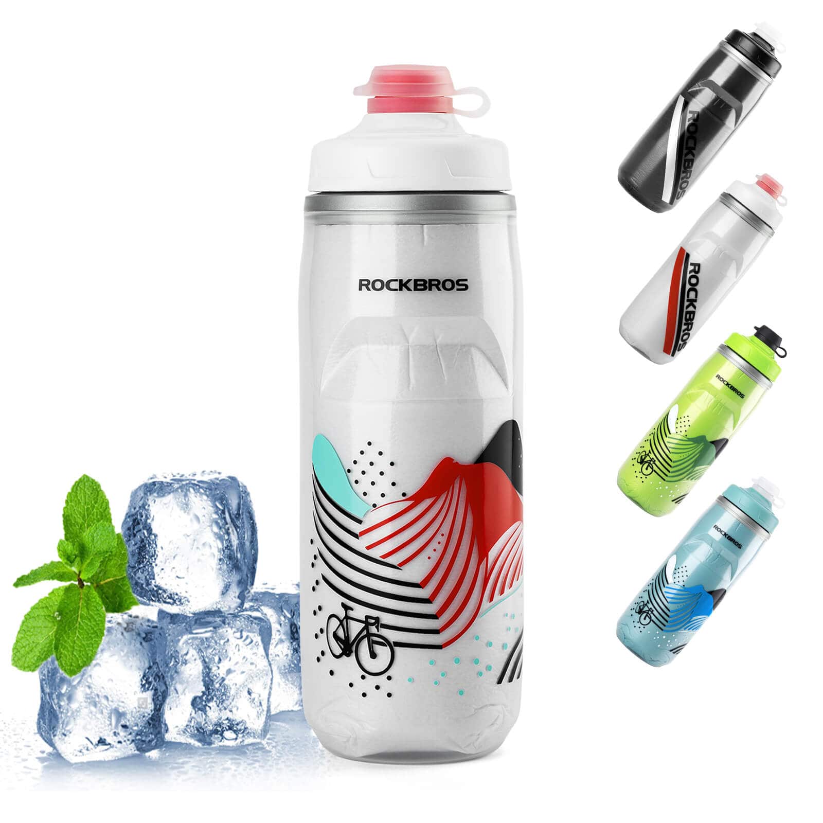 ROCKBROS Fahrradflasche 620 ml Sportflasche mit 5 Stunden Kühlhaltefunktion