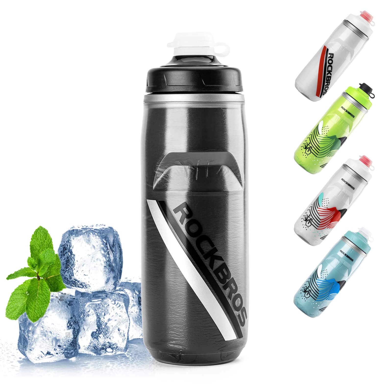 ROCKBROS Fahrradflasche 620 ml Sportflasche mit 5 Stunden Kühlhaltefunktion