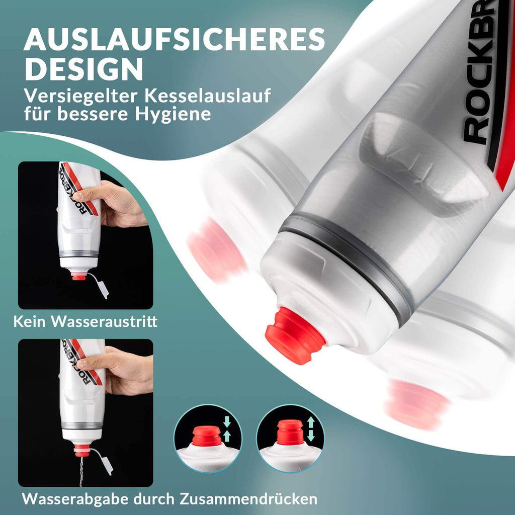 ROCKBROS Fahrradflasche 620 ml Sportflasche mit 5 Stunden Kühlhaltefunktion