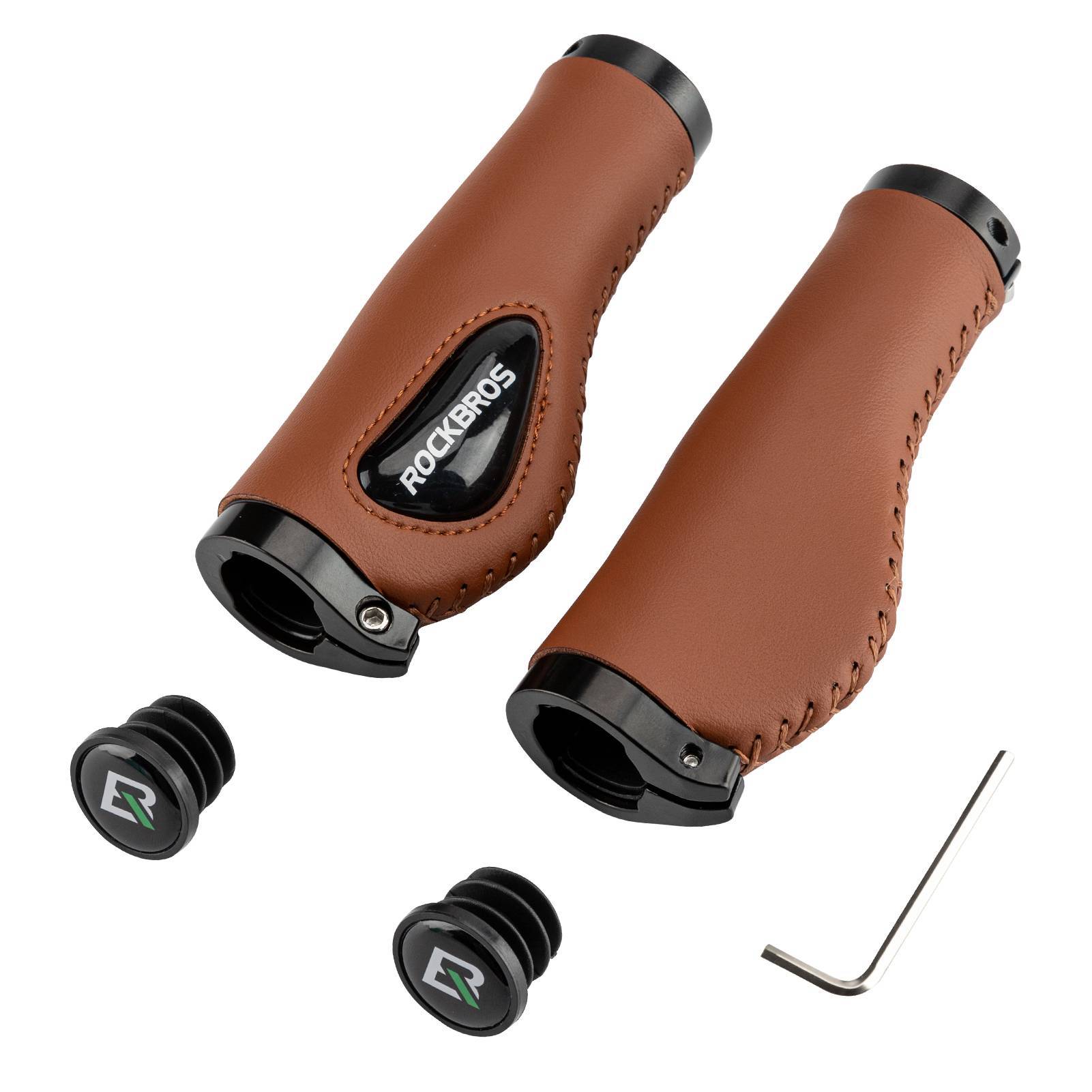 ROCKBROS Fahrradgriffe Ledergriffe für Lenker mit 22,2 mm Durchmesser