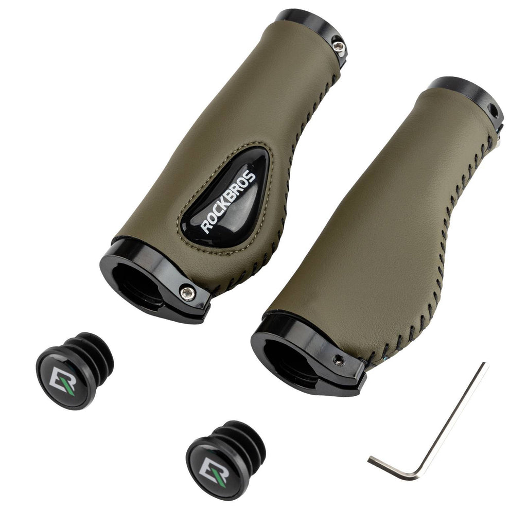 ROCKBROS Fahrradgriffe Ledergriffe für Lenker mit 22,2 mm Durchmesser