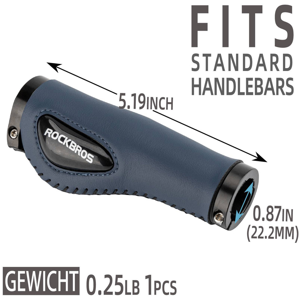 ROCKBROS Fahrradgriffe Ledergriffe für Lenker mit 22,2 mm Durchmesser