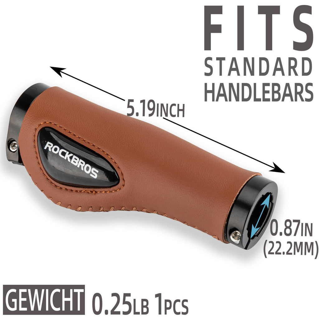 ROCKBROS Fahrradgriffe Ledergriffe für Lenker mit 22,2 mm Durchmesser
