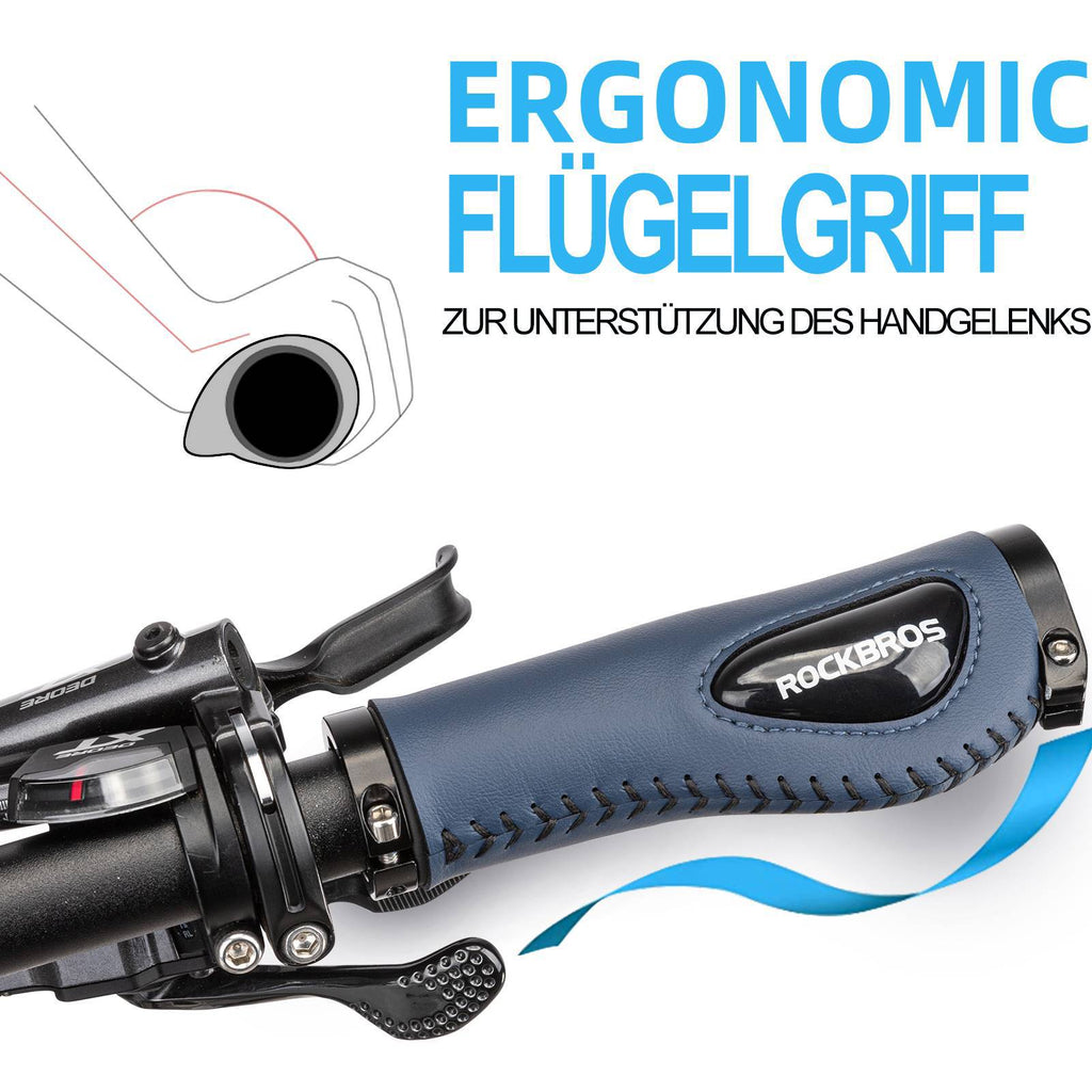 ROCKBROS Fahrradgriffe Ledergriffe für Lenker mit 22,2 mm Durchmesser
