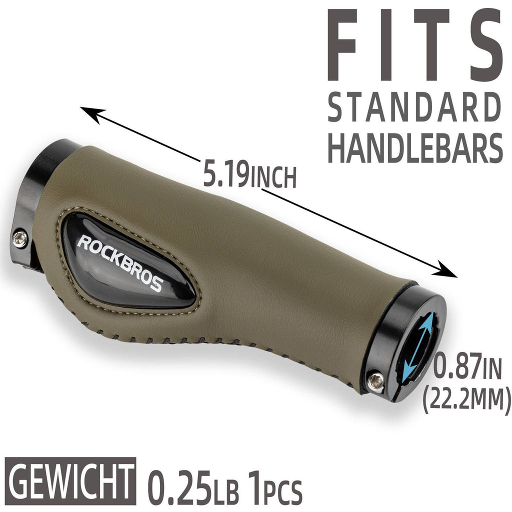 ROCKBROS Fahrradgriffe Ledergriffe für Lenker mit 22,2 mm Durchmesser