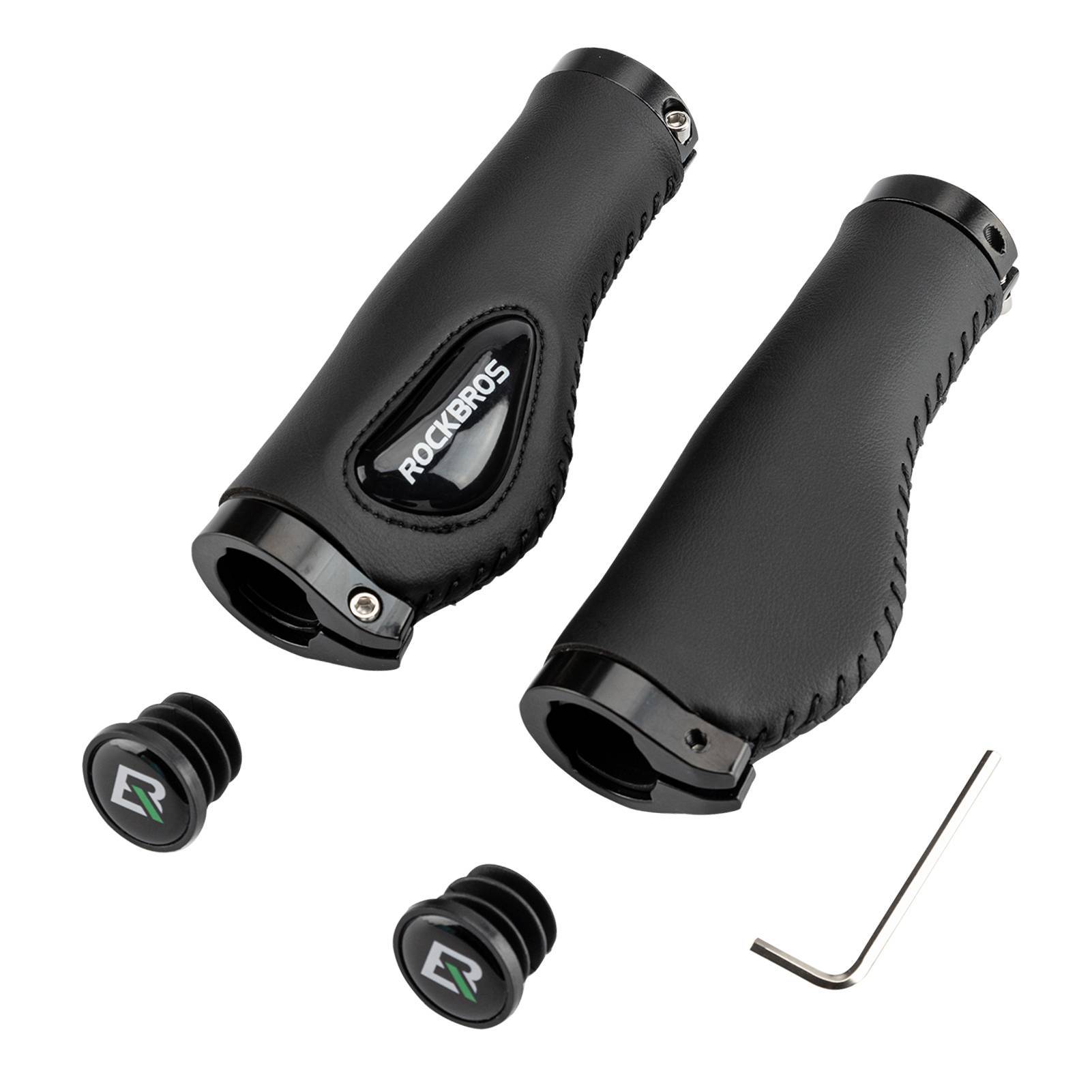 ROCKBROS Fahrradgriffe Ledergriffe für Lenker mit 22,2 mm Durchmesser