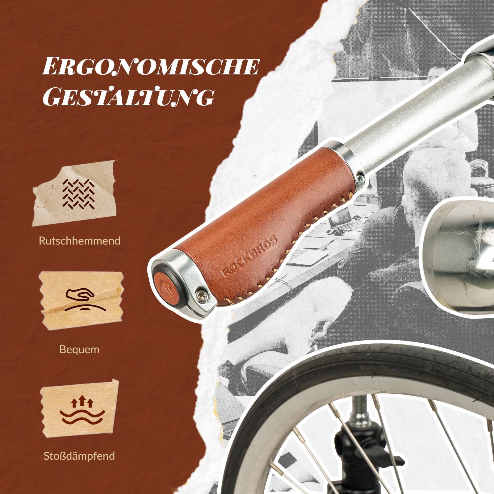 ROCKBROS Fahrradgriffe MTB Retro Lenkergriffe Ergonomisch Design