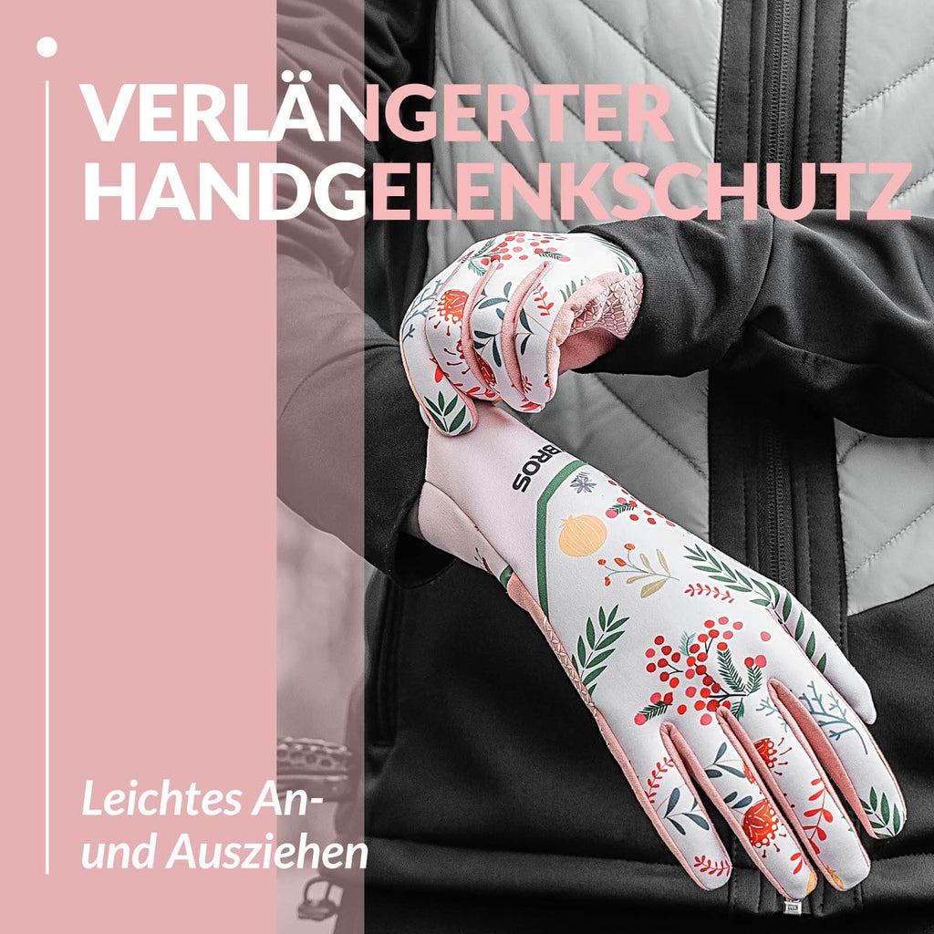 ROCKBROS Fahrradhandschuhe Damen Winddicht Handschuhe Touchscreen Atmungsaktiv