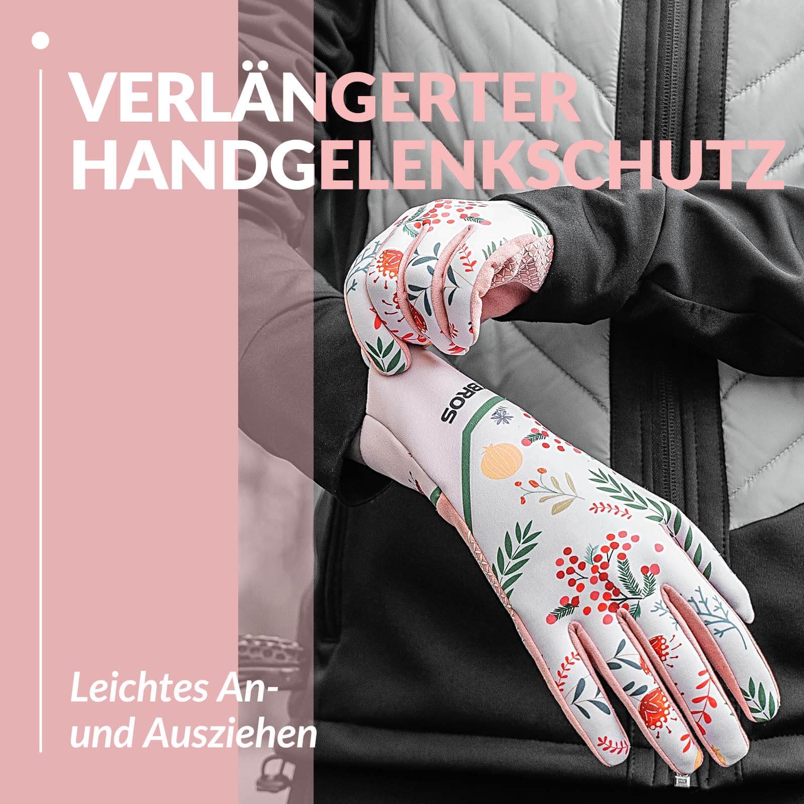 ROCKBROS Fahrradhandschuhe Damen Winddicht Handschuhe Touchscreen Atmungsaktiv