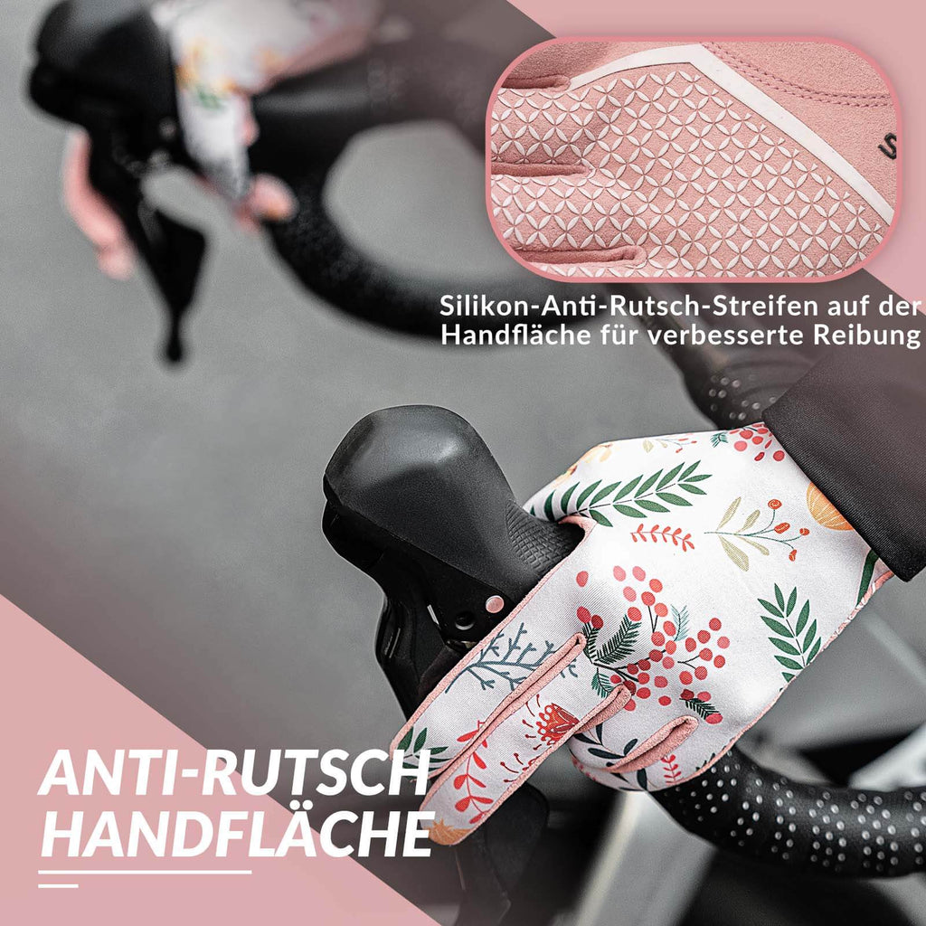 ROCKBROS Fahrradhandschuhe Damen Winddicht Handschuhe Touchscreen Atmungsaktiv