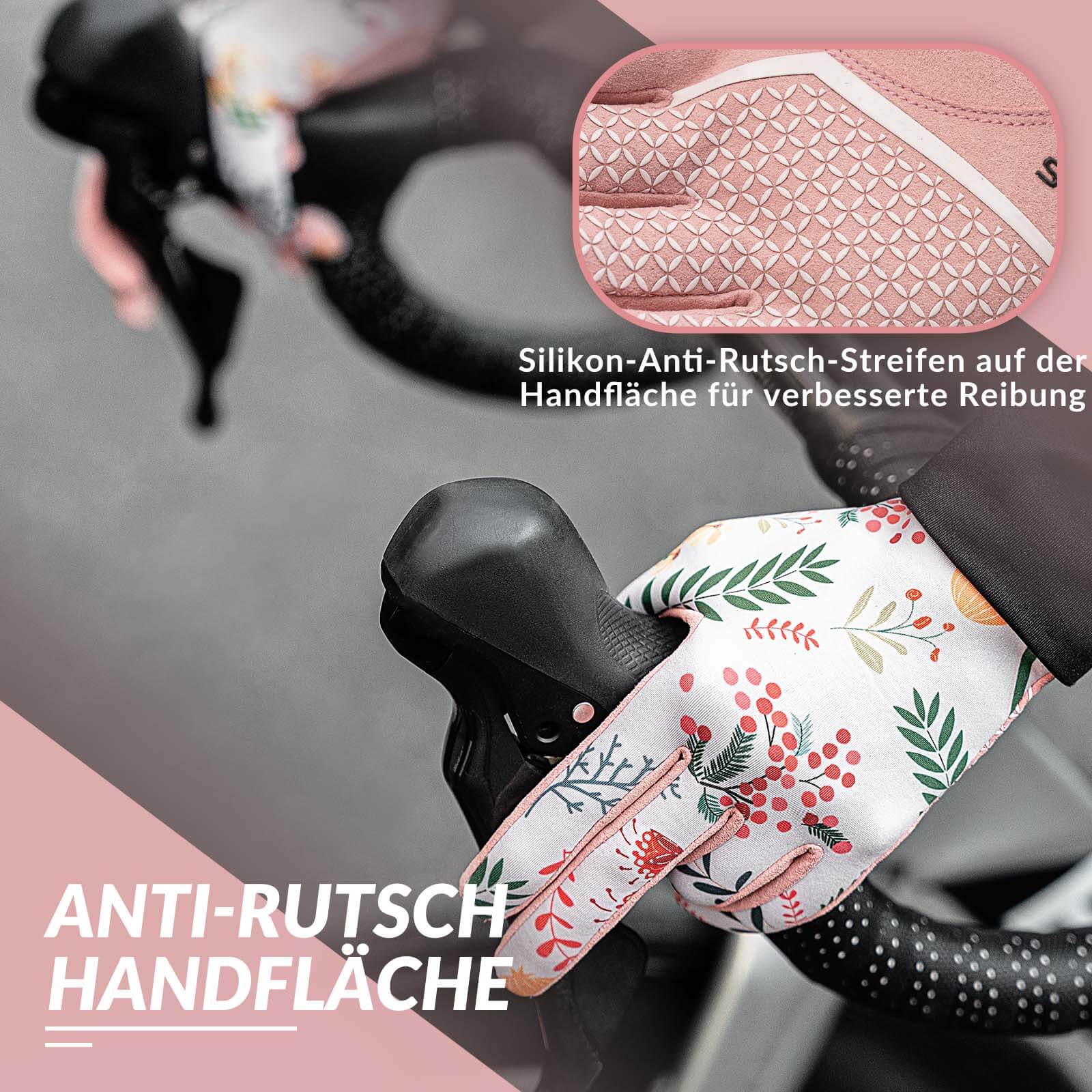 ROCKBROS Fahrradhandschuhe Damen Winddicht Handschuhe Touchscreen Atmungsaktiv