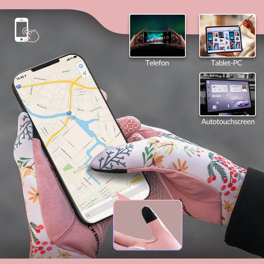 ROCKBROS Fahrradhandschuhe Damen Winddicht Handschuhe Touchscreen Atmungsaktiv