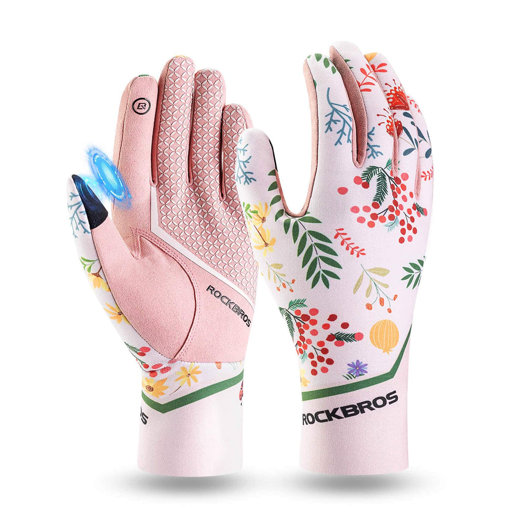 ROCKBROS Fahrradhandschuhe Damen Winddicht Handschuhe Touchscreen Atmungsaktiv