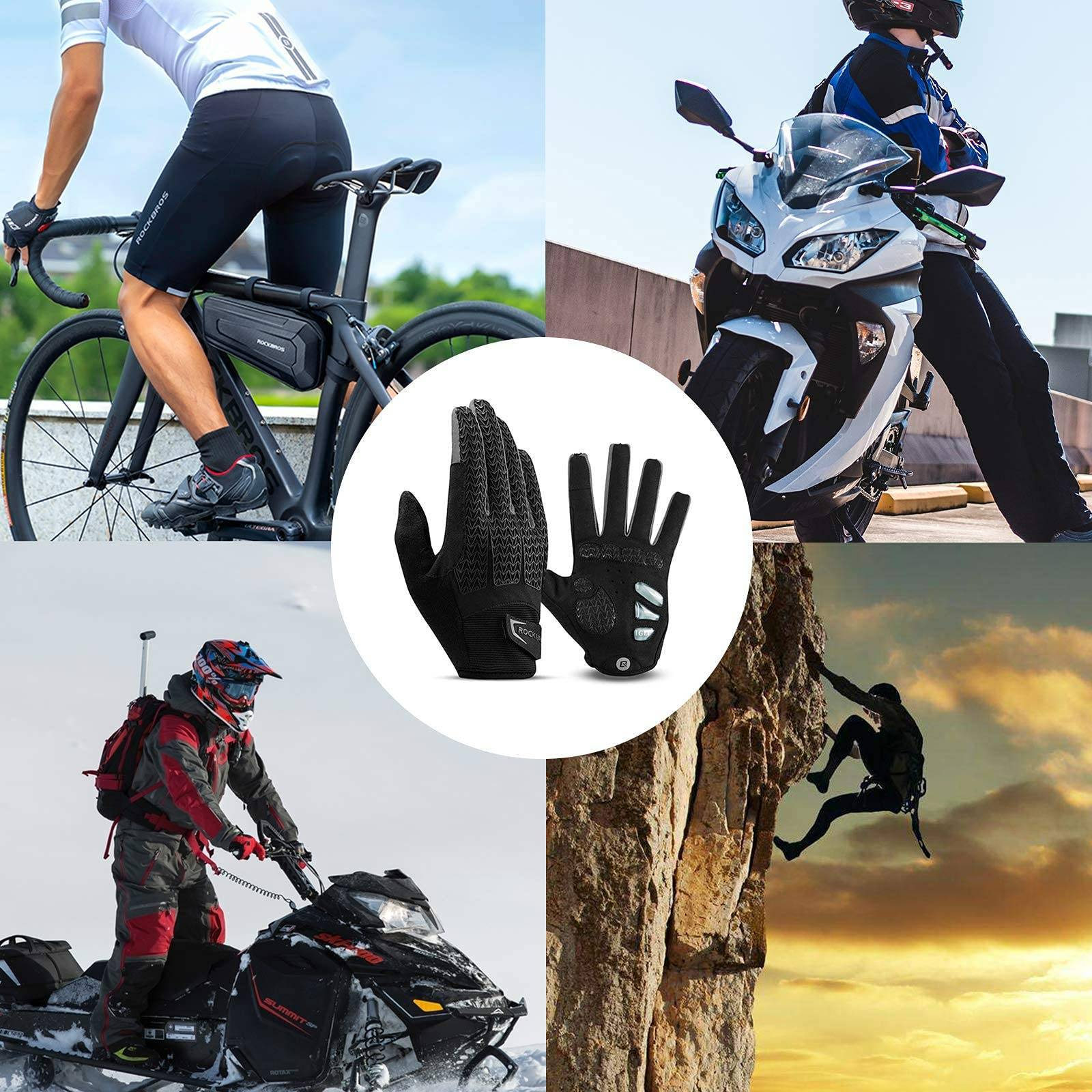 ROCKBROS Fahrradhandschuhe Frühling/Herbst Touchscreen unisex