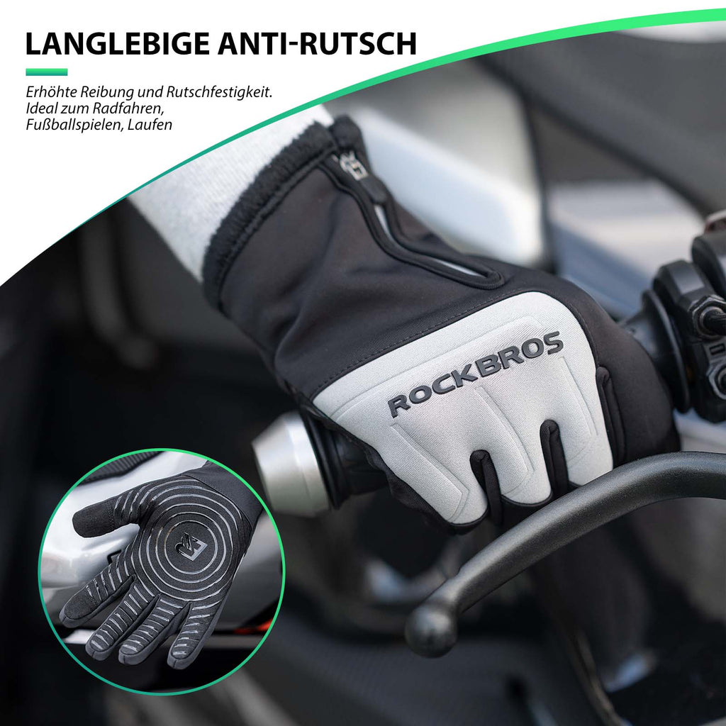 ROCKBROS Fahrradhandschuhe Touchscreen Warme Winterhandschuhe S-XL