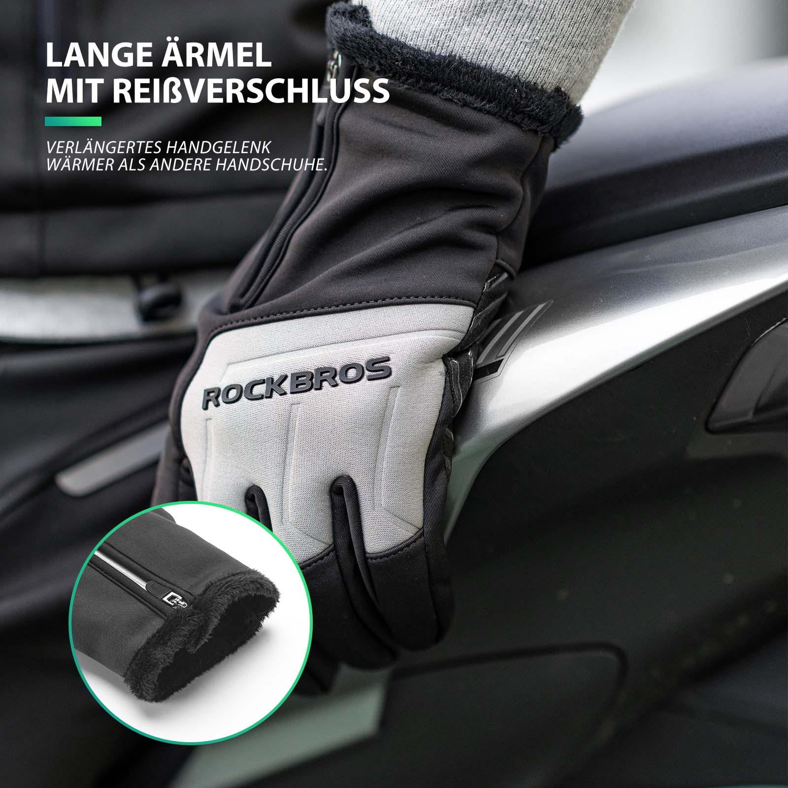 ROCKBROS Fahrradhandschuhe Touchscreen Warme Winterhandschuhe S-XL