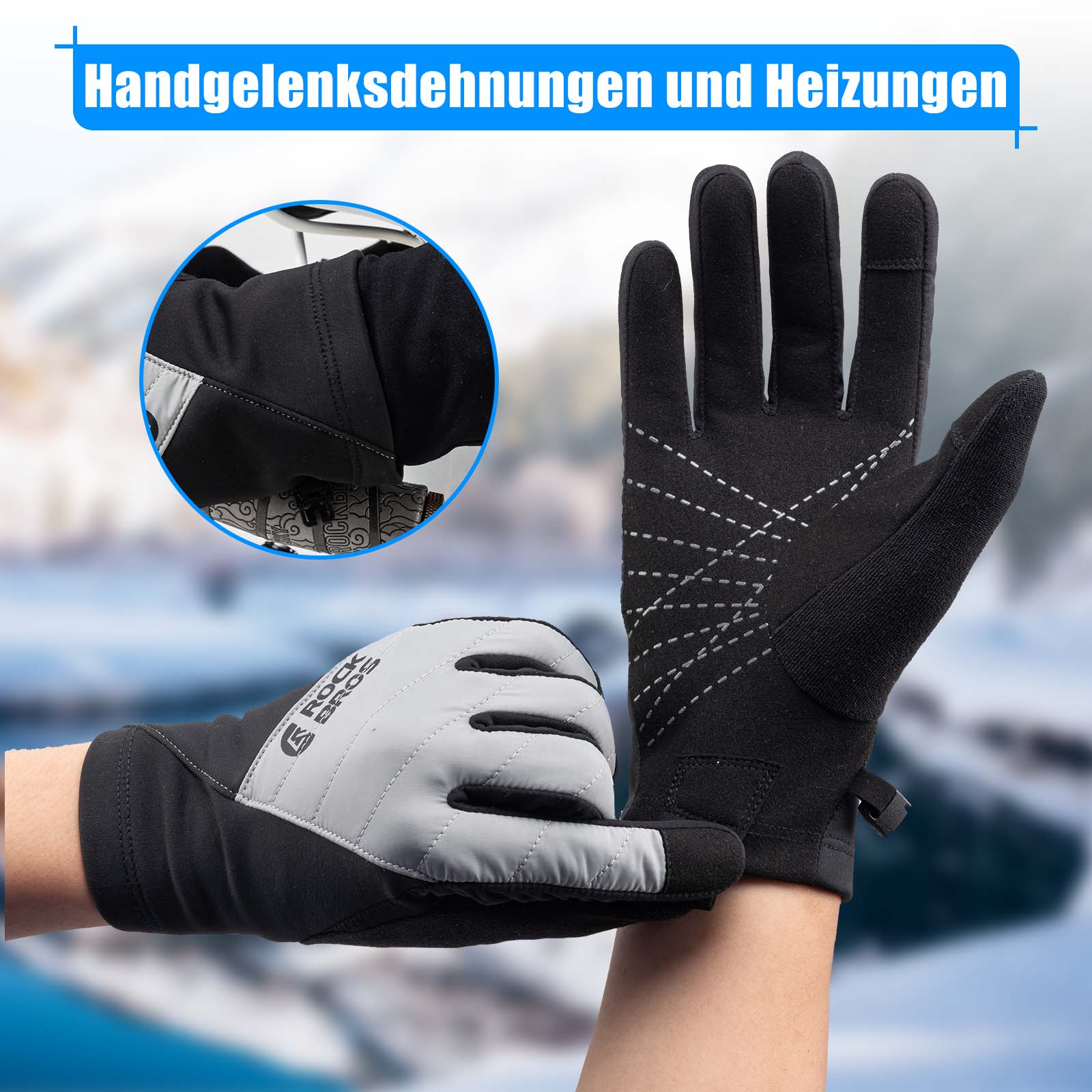 ROCKBROS Fahrradhandschuhe Winter/Herbst Vollfinger Thermo Sport Unisex