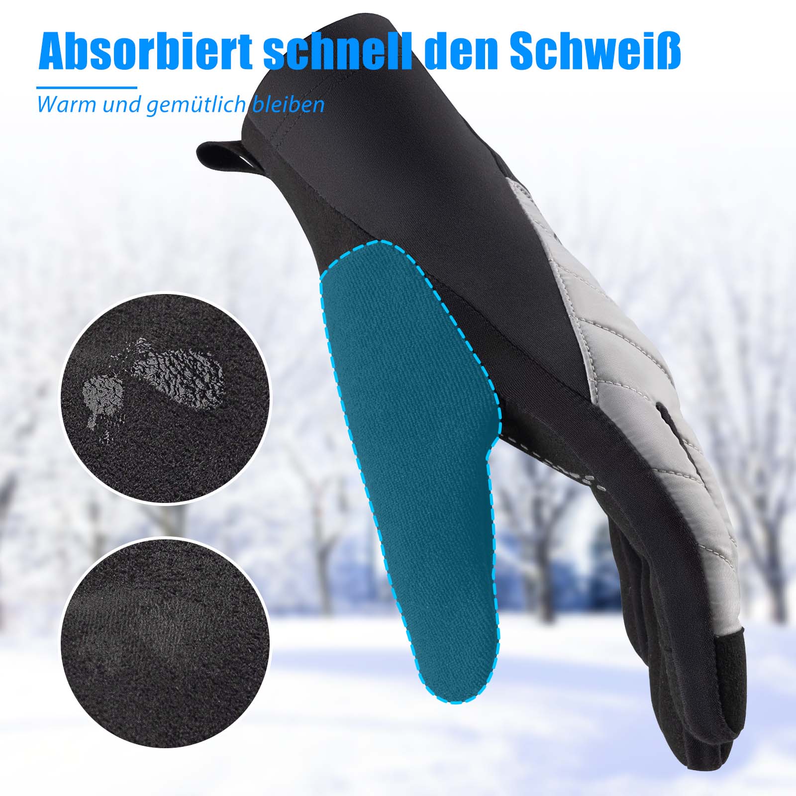 ROCKBROS Fahrradhandschuhe Winter/Herbst Vollfinger Thermo Sport Unisex