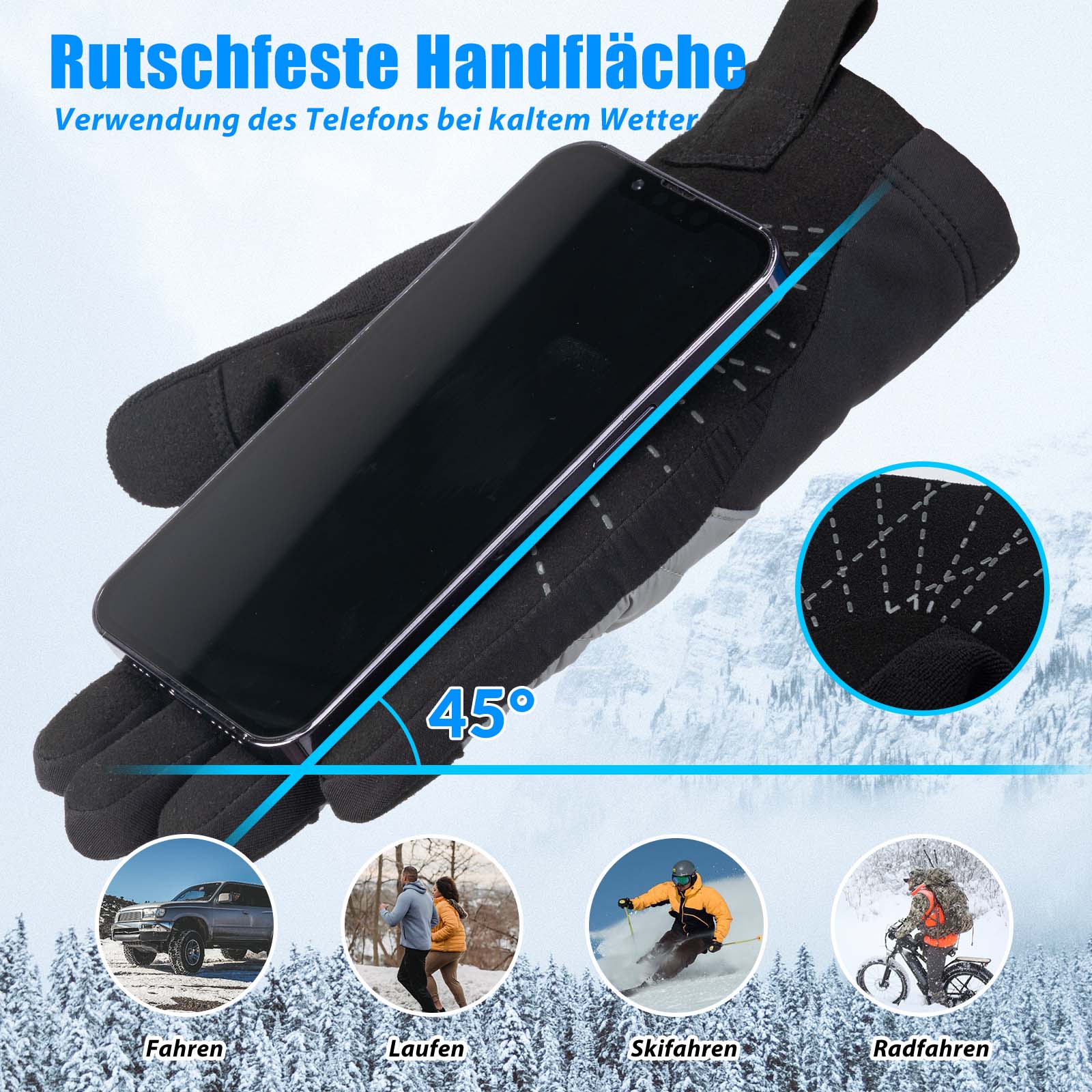 ROCKBROS Fahrradhandschuhe Winter/Herbst Vollfinger Thermo Sport Unisex
