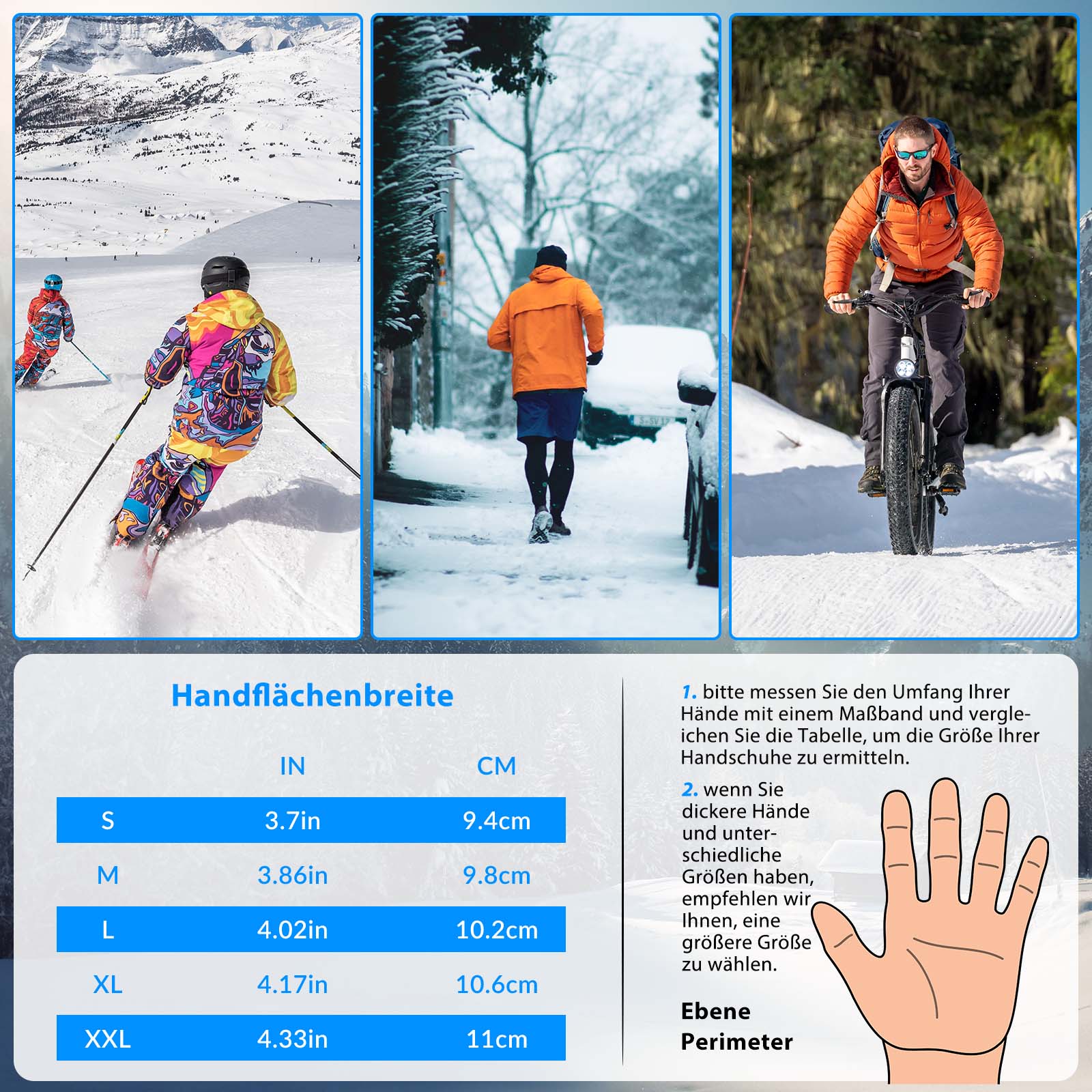 ROCKBROS Fahrradhandschuhe Winter/Herbst Vollfinger Thermo Sport Unisex
