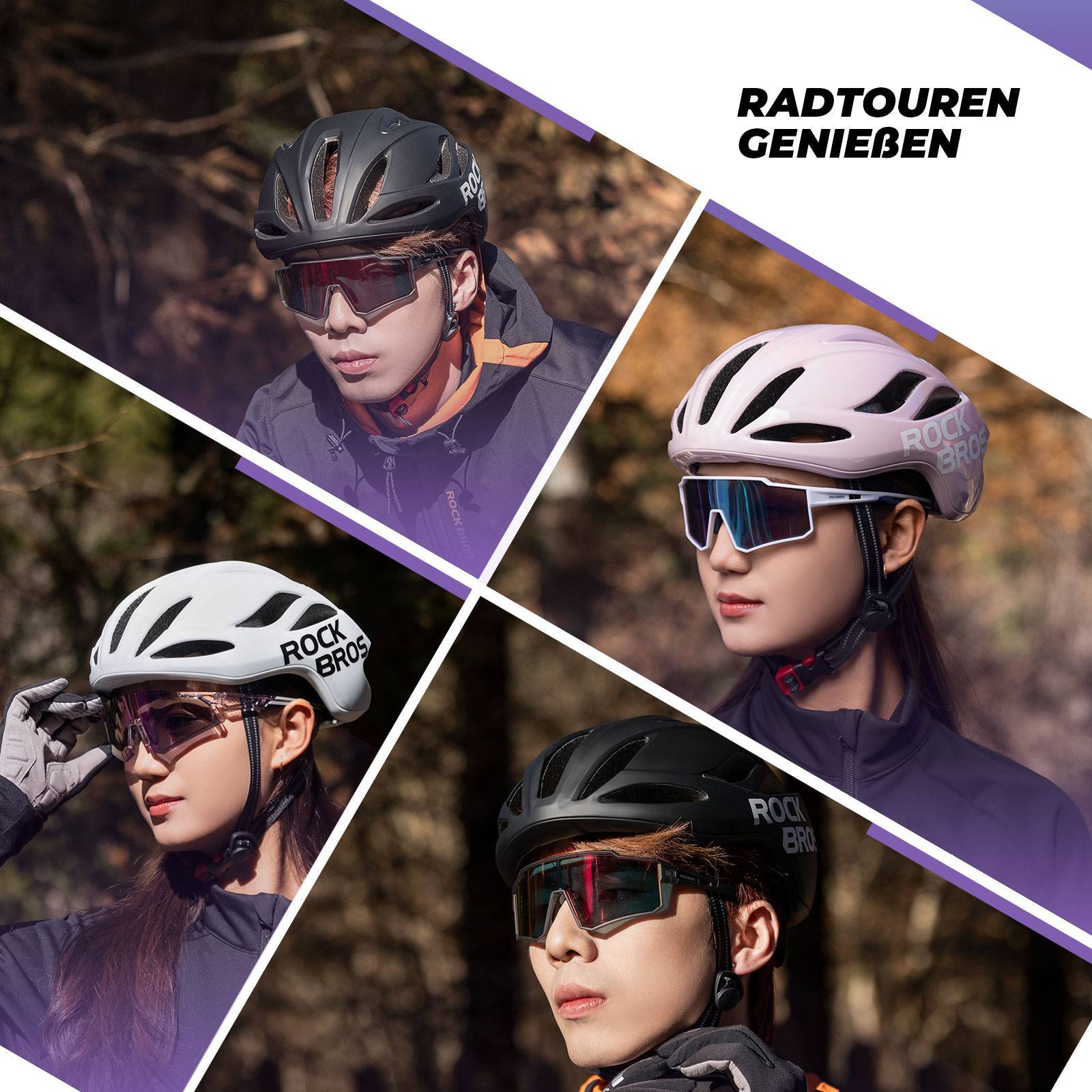ROCKBROS Fahrradhelm 58-62cm Einstellbare Cityhelm Belüftung Unisex