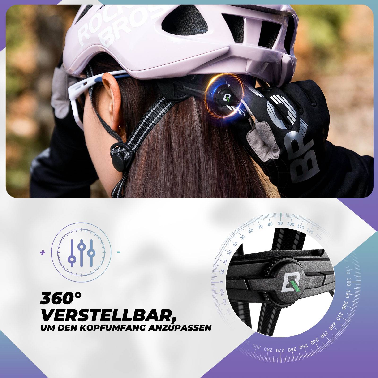 ROCKBROS Fahrradhelm 58-62cm Einstellbare Cityhelm Belüftung Unisex
