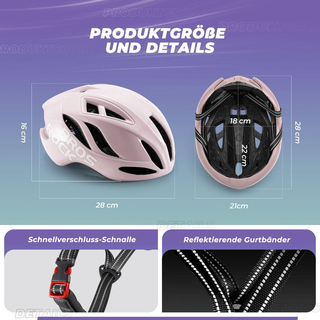 ROCKBROS Fahrradhelm 58-62cm Einstellbare Cityhelm Belüftung Unisex