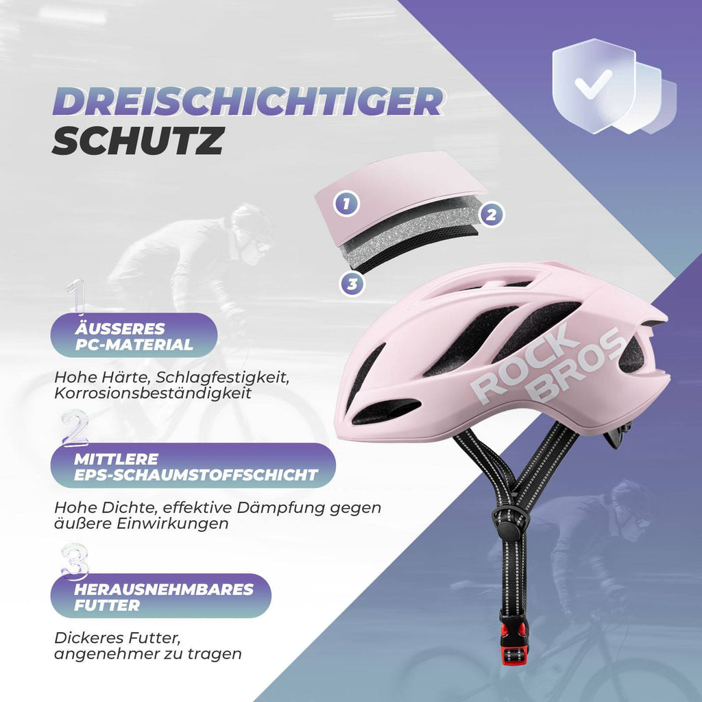 ROCKBROS Fahrradhelm 58-62cm Einstellbare Cityhelm Belüftung Unisex