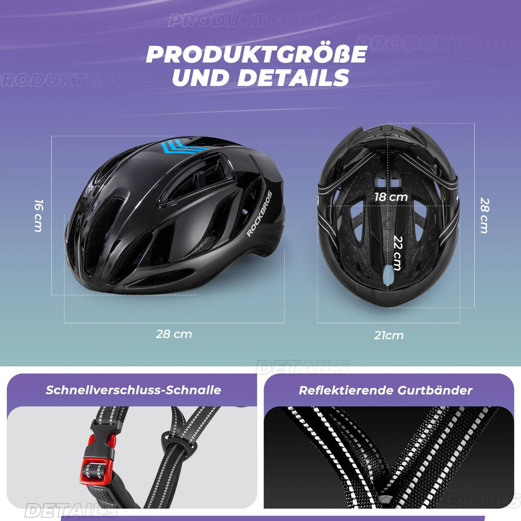ROCKBROS Fahrradhelm 58-62cm Einstellbare Cityhelm Belüftung Unisex