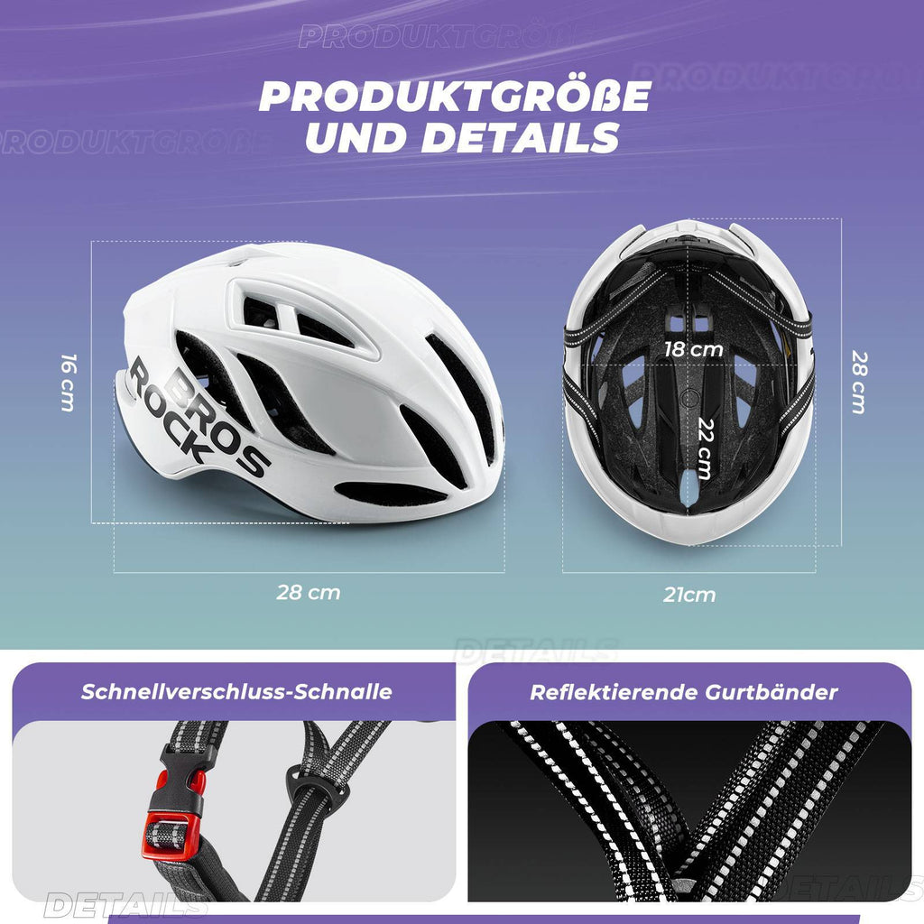 ROCKBROS Fahrradhelm 58-62cm Einstellbare Cityhelm Belüftung Unisex
