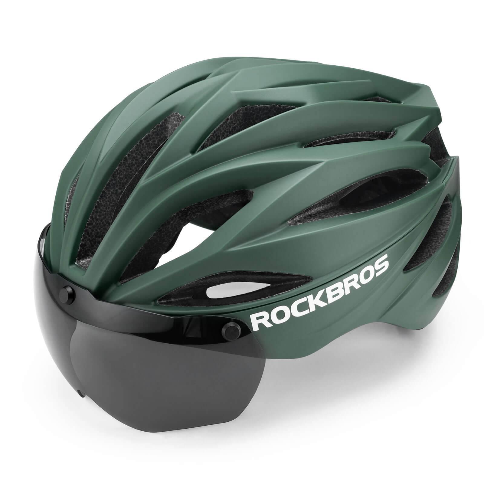 ROCKBROS Fahrradhelm Magnetischer Abnehmbarer MTB Helm mit Visier
