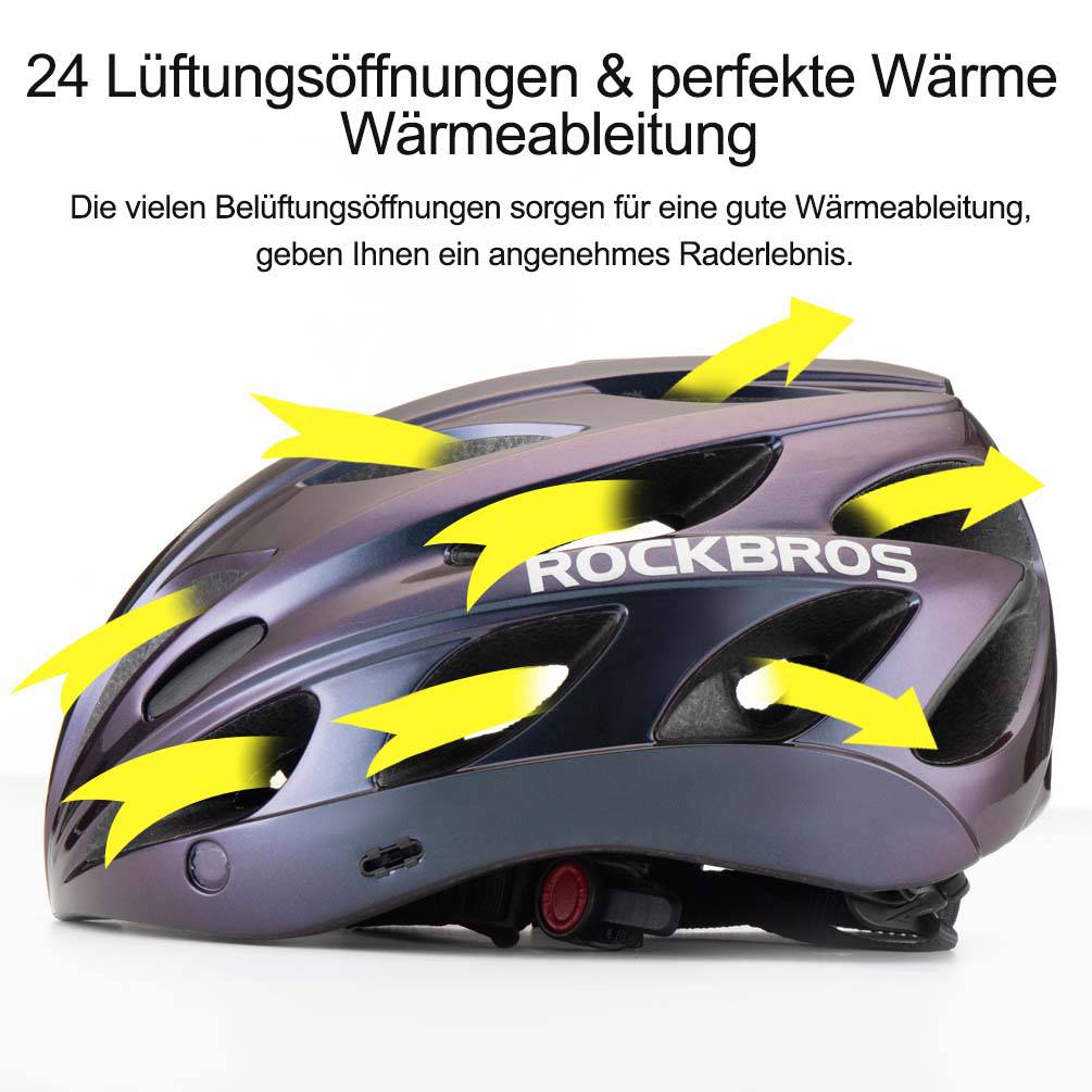 ROCKBROS Fahrradhelm mit integrierter abnehmbarer Magnetbrillen & Visier