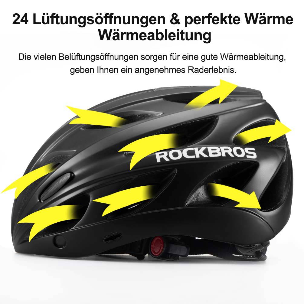 ROCKBROS Fahrradhelm mit integrierter abnehmbarer Magnetbrillen & Visier