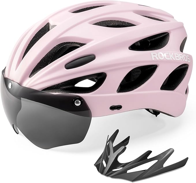 ROCKBROS Fahrradhelm mit integrierter abnehmbarer Magnetbrillen & Visier