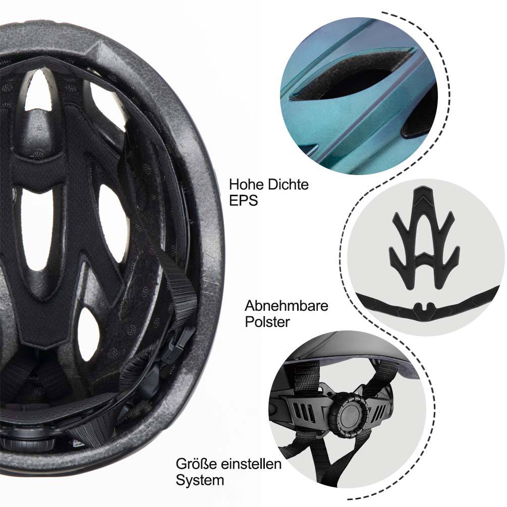 ROCKBROS Fahrradhelm mit integrierter abnehmbarer Magnetbrillen & Visier