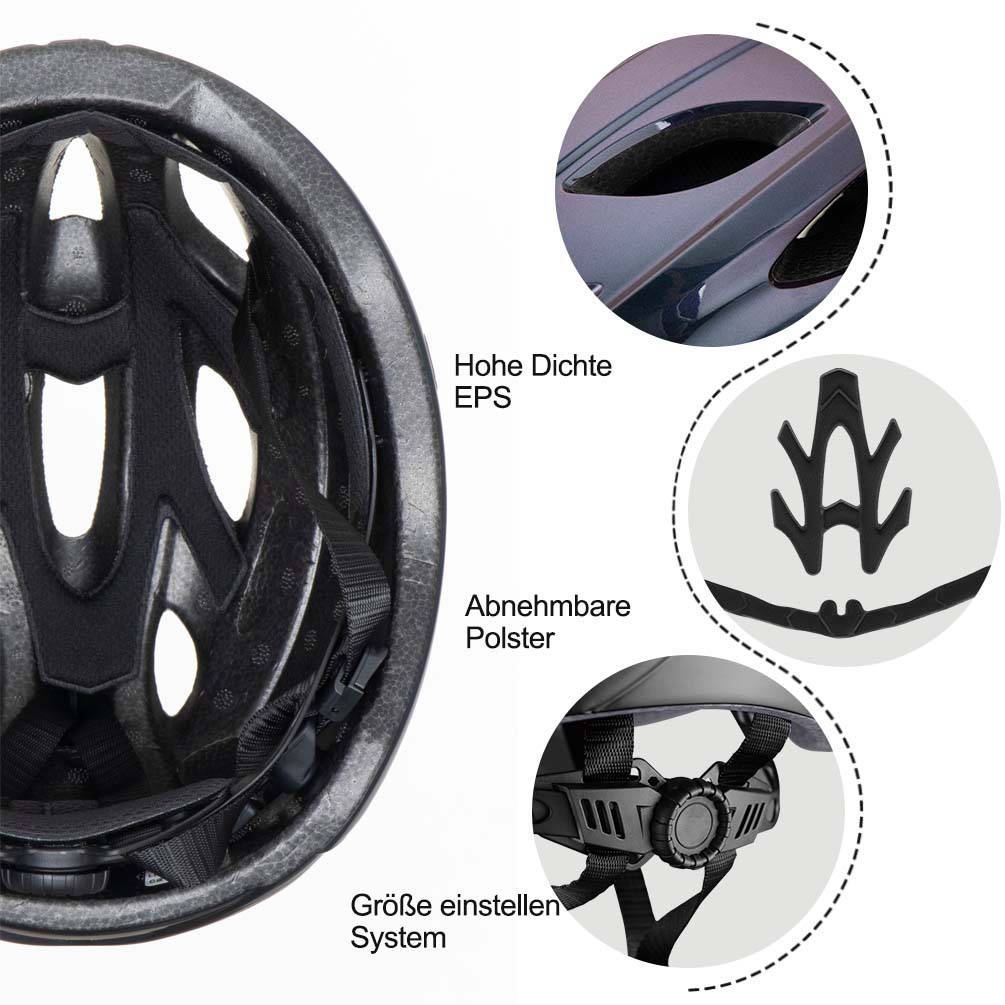 ROCKBROS Fahrradhelm mit integrierter abnehmbarer Magnetbrillen & Visier