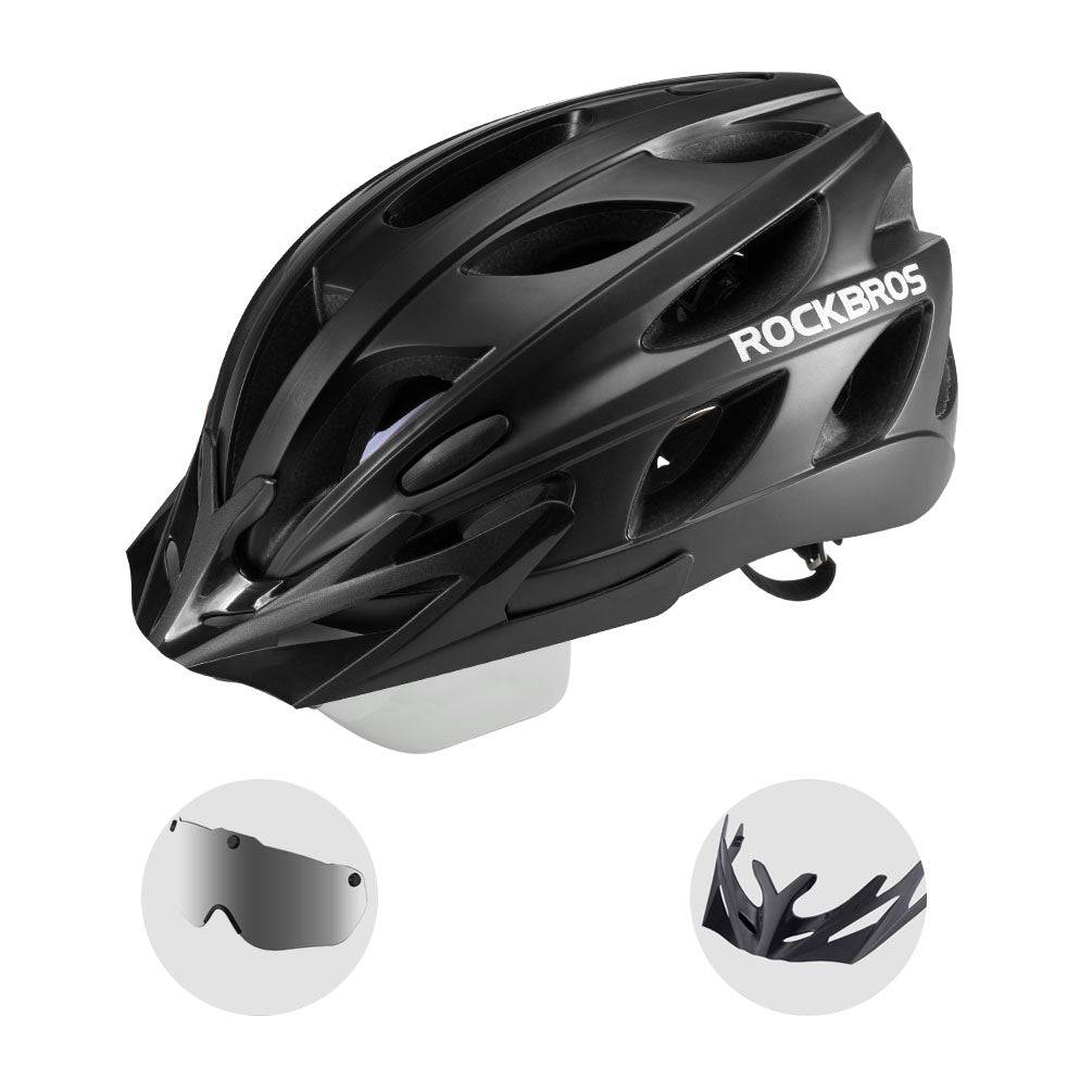 ROCKBROS Fahrradhelm mit integrierter abnehmbarer Magnetbrillen & Visier