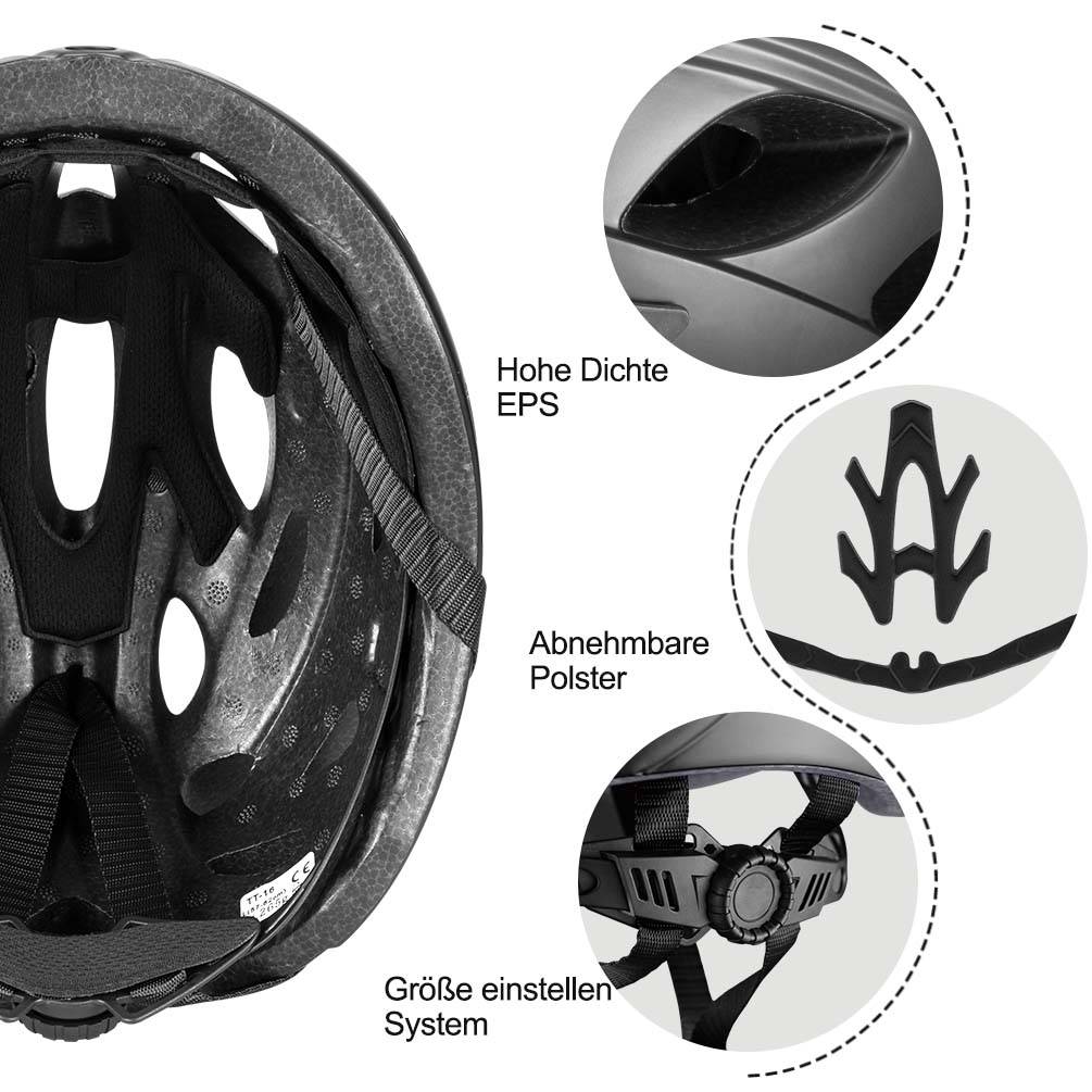 ROCKBROS Fahrradhelm mit integrierter abnehmbarer Magnetbrillen & Visier