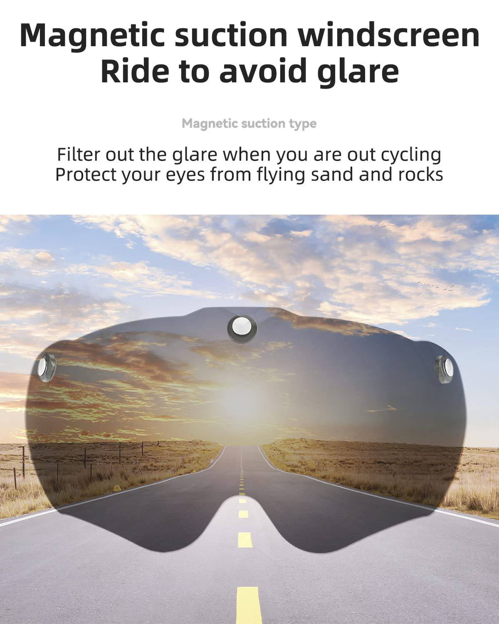 ROCKBROS Fahrradhelm mit integrierter abnehmbarer Magnetbrillen & Visier