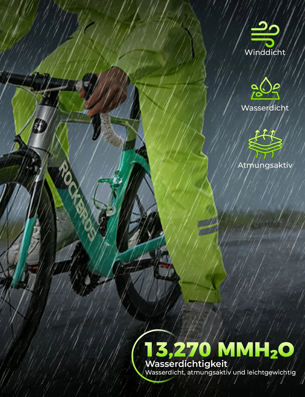 ROCKBROS Fahrradhose Herren Lang Wasserdicht