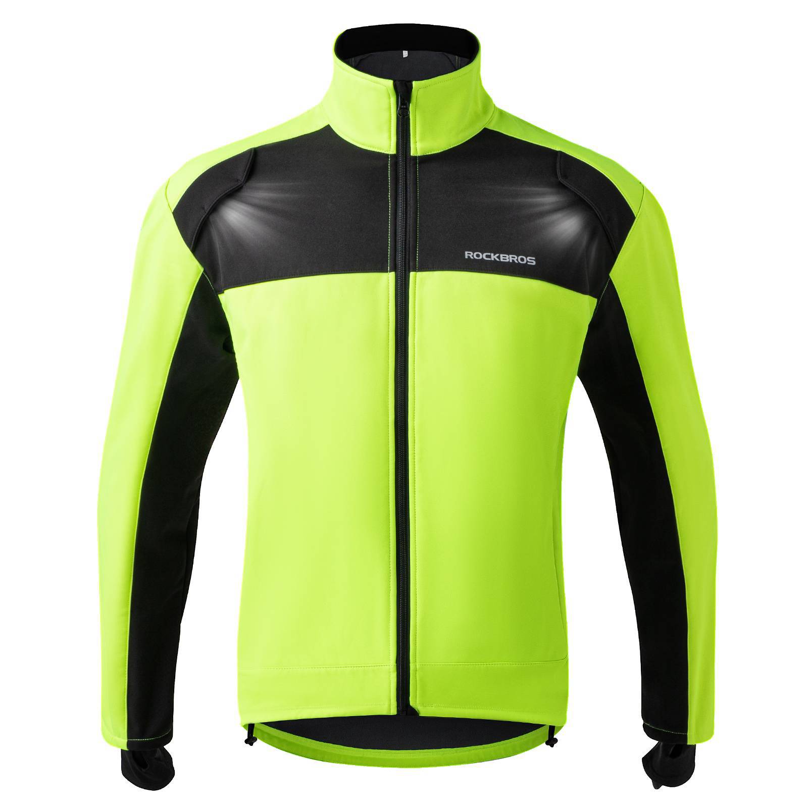 ROCKBROS Fahrradjacke Winter Herren Radjacke Leuchtendes Grün