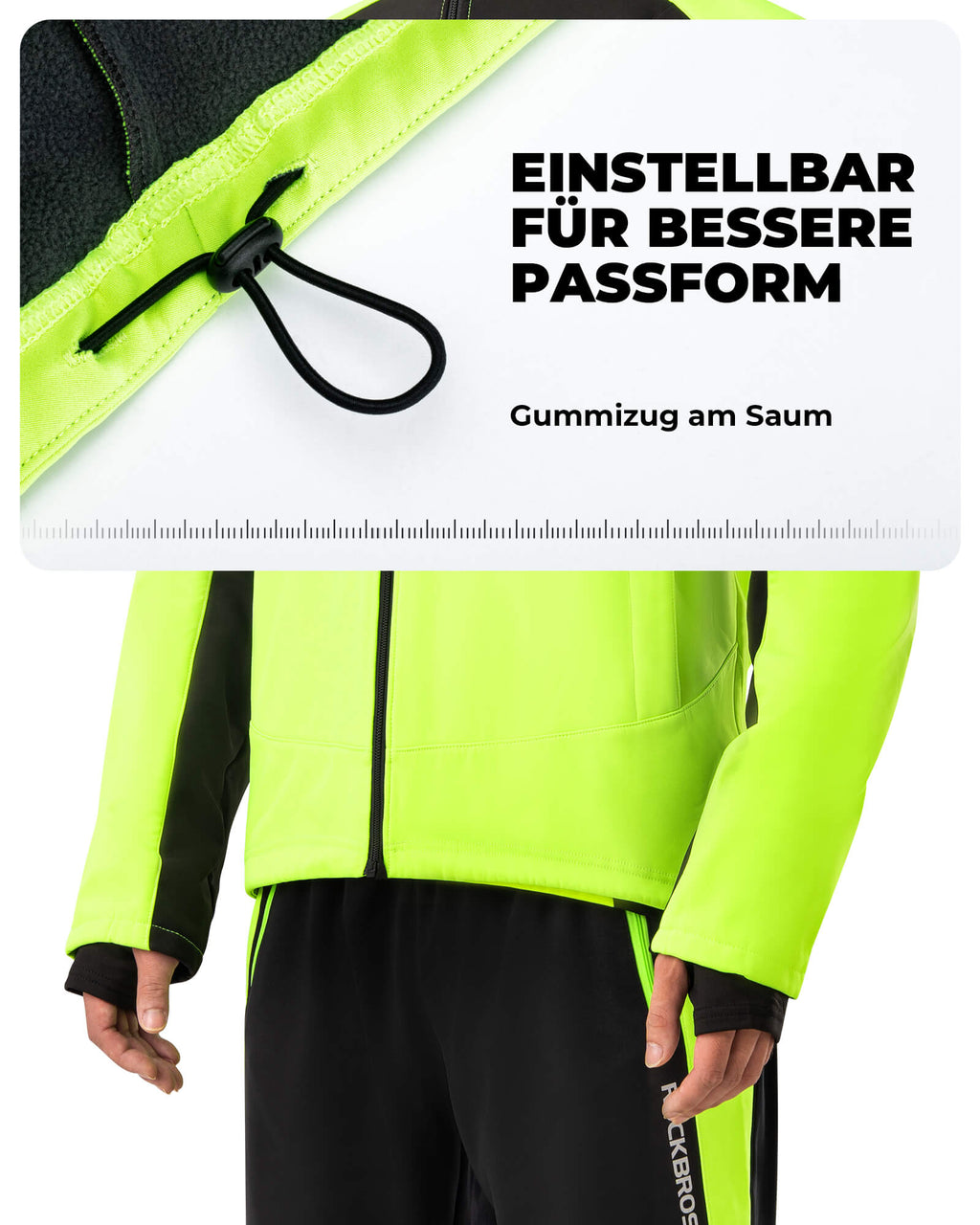 ROCKBROS Fahrradjacke Winter Herren Radjacke Leuchtendes Grün