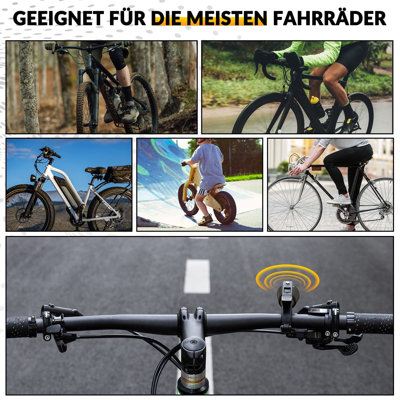 ROCKBROS Fahrradklingel Laut Retro Klingel für MTB Rennrad Vier Farben